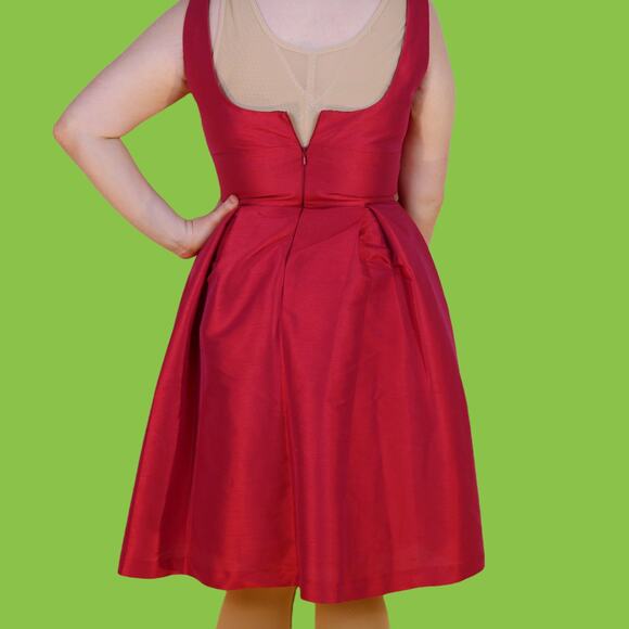 Alfred Sung D448 Sangria Pink Formal Bridesmaid Prom Midi Dress, 10 - Picture 5 of 8